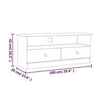 Tv Stand with Drawers Alta 39.4"x13.8"x16.1" Solid Wood Pine