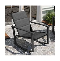 Brevyn Set Of 2 Flex Comfort Outdoor Rocking Chairs With Steel Frames