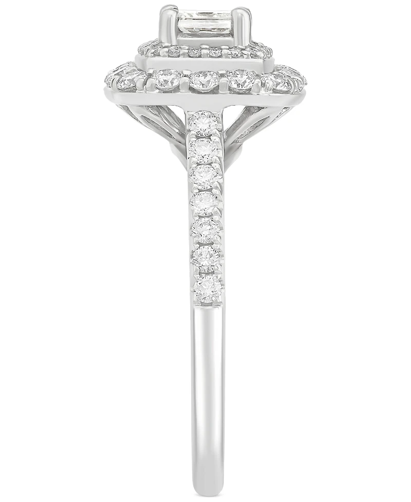 Diamond Princess Double Halo Engagement Ring (1 ct. t.w.) in 14k White Gold