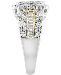 Effy Emerald Shaped Halo Cluster Ring (2-1/3 ct. t.w.) in 14k Two-Tone Gold
