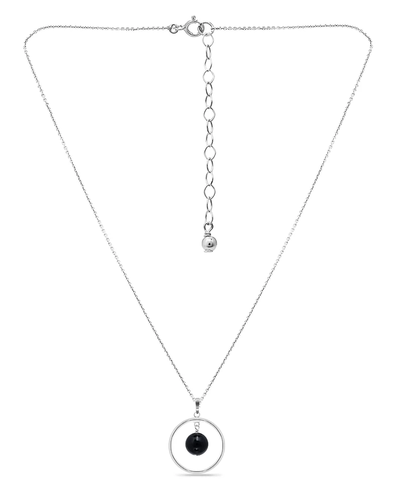 Macy's Silver Plated Multi Genuine Stone Circle Pendant Necklace