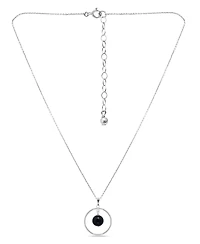 Macy's Silver Plated Multi Genuine Stone Circle Pendant Necklace