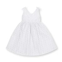 Hope & Henry Girls' Sleeveless Bow Shoulder Swing Dress