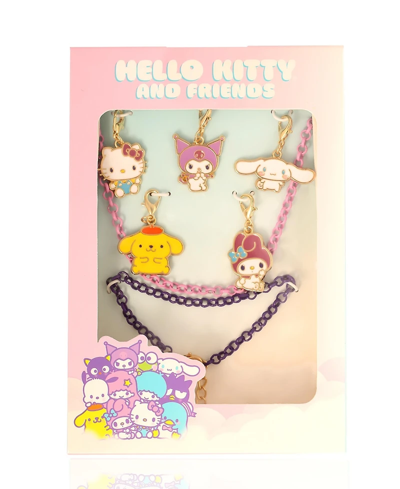 Hello Kitty and Friends Fashion Interchangeable Charms with Necklace and Bracelet Chain Set