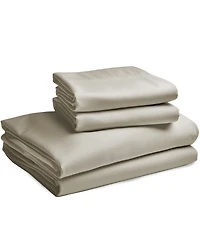 Certified Luxury 100% Egyptian Cotton Sheets, 4 Piece Deep Pocket Bed Sheets Set, Sateen Cooling for Hot Sleepers by California Design Den
