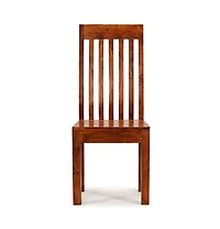 Dining Chairs 2 pcs Solid Wood with Honey Finish Modern