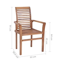 Stacking Dining Chairs 4 pcs Solid Teak