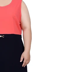 Ny Collection Plus Size 3/4 Sleeve Dress, 2 Piece Set