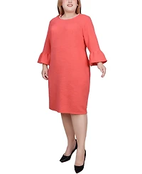 Ny Collection Plus 3/4 Length Imitation-Pearl Detail Dress