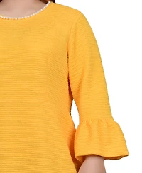 Ny Collection Plus 3/4 Length Imitation-Pearl Detail Dress