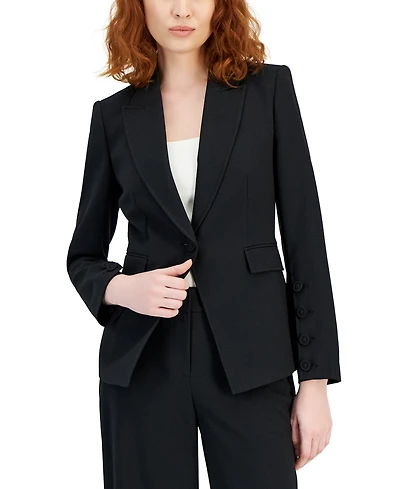 Tahari Asl Women's Peak Lapel One-Button Jacket