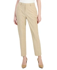 Tahari Asl Women's Plaid Straight Mid-Rise Pants