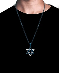 Blackjack Men's Star of David 24" Pendant Necklace in Stainless Steel
