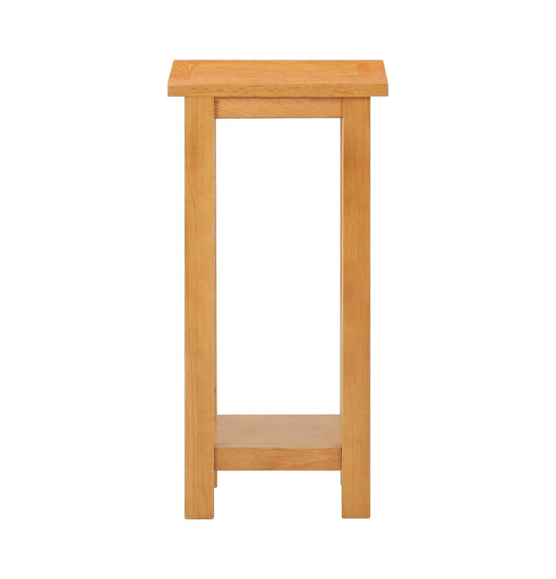 Side Table 10.6"x9.4"x21.7" Solid Oak Wood