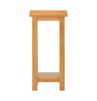 Side Table 10.6"x9.4"x21.7" Solid Oak Wood