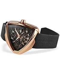 Hamilton Men's Swiss Automatic Ventura Elvis80 Dragon Black Rubber Strap Watch 43x45mm