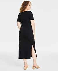 On 34th Women's Crewneck Wrap Tie Dress