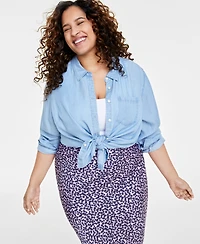 On 34th Plus Size Chambray Shirt, Created for Macy's