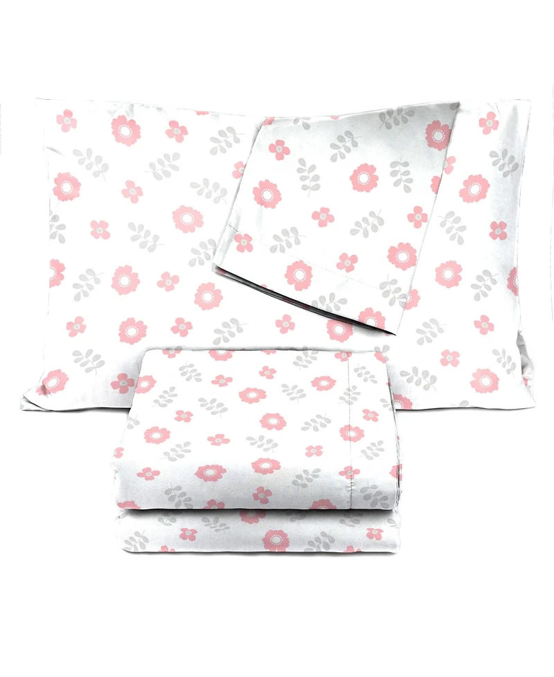 Saturday Park Cutout Floral 100% Organic Cotton Full Sheet Set