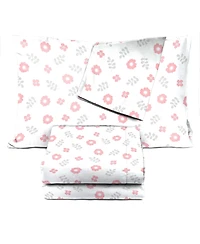 Saturday Park Cutout Floral 100% Organic Cotton Full Sheet Set