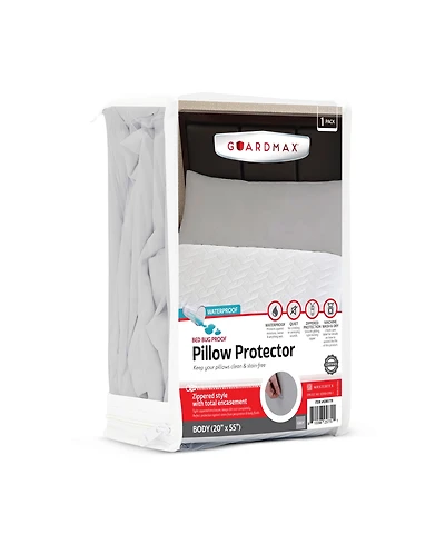 Guardmax Body Size Waterproof Pillow Protector with Zipper (1 Pack)