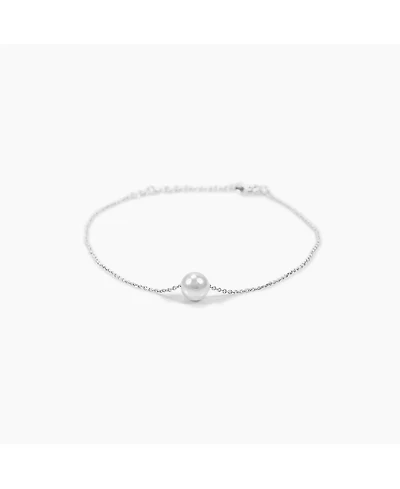 Sterling Silver 18k Gold Plated Abby Single Cultured Pearl Bracelet
