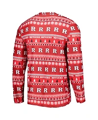 Men's Concepts Sport Scarlet Rutgers Knights Swivel Long Sleeve T-shirt and Pants Sleep Set