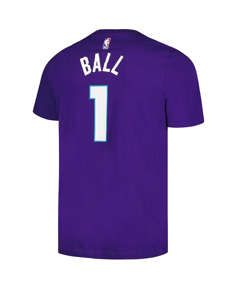 Men's Jordan LaMelo Ball Purple Charlotte Hornets 2022/23 Statement Edition Name and Number T-shirt