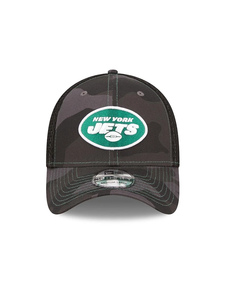 Men's New Era Camo, Black New York Jets Logo Neo 39THIRTY Flex Hat