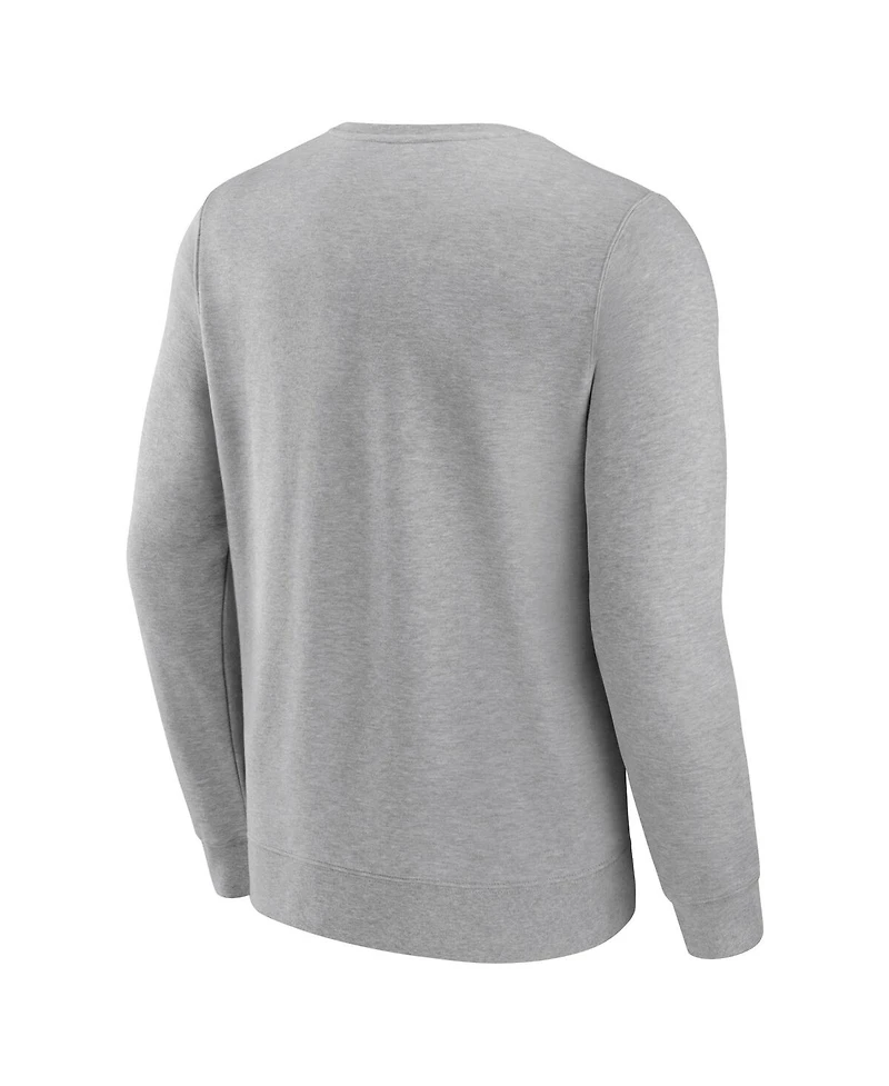 Men's Fanatics Heather Gray Distressed Washington Commanders Playability Pullover Sweatshirt