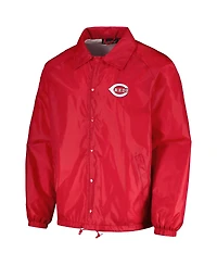 Men's Dunbrooke Red Cincinnati Reds Coach's Raglan Full-Snap Windbreaker Jacket