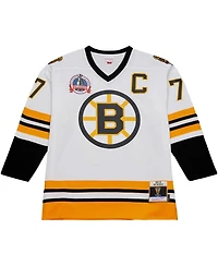 Men's Mitchell & Ness Ray Bourque White Boston Bruins Captain Patch 1989/90 Blue Line Player Jersey