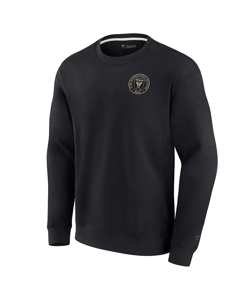 Men's and Women's Fanatics Signature Black Inter Miami Cf Super Soft Fleece Crew Sweatshirt