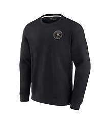 Men's and Women's Fanatics Signature Black Inter Miami Cf Super Soft Fleece Crew Sweatshirt
