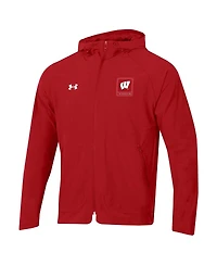 Men's Under Armour Red Wisconsin Badgers Unstoppable Raglan Full-Zip Jacket