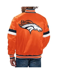 Men's Starter Orange Denver Broncos Home Game Satin Full-Snap Varsity Jacket