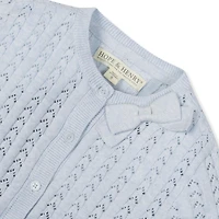 Hope & Henry Girls' Point Elle Bow Cardigan, Infant
