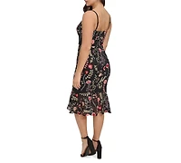Siena Women's Embroidered Lace Midi Dress