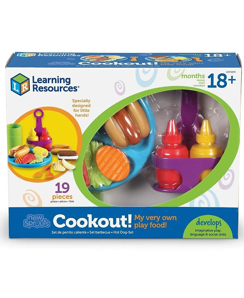 Learning Resources New Sprouts Hamburger and Hotdog Cookout! - 19 Pieces