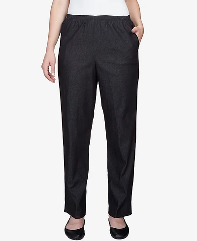 Alfred Dunner Classics Denim Pull-On Straight-Leg Pants
