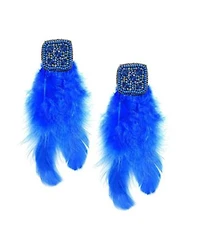 Sohi Beaded Feather Drop Earrings