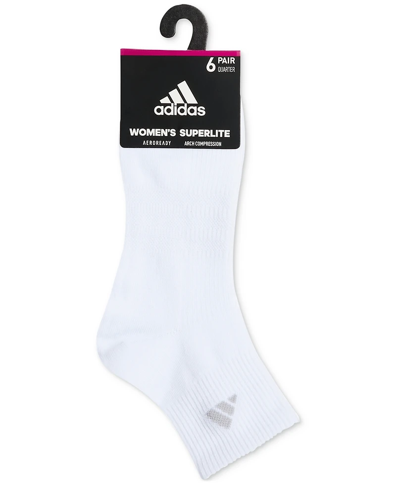 adidas Women's 6-Pk. Superlite 3.0 Quarter Socks