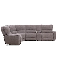 Closeout! Deklyn 129" 5-Pc. Zero Gravity Fabric Sectional with 2 Power Recliners & 1 Console, Created for Macy's