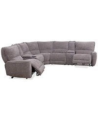 Closeout! Deklyn 129" 7-Pc. Zero Gravity Fabric Sectional with 2 Power Recliners & Consoles, Created for Macy's