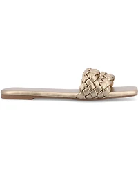 Journee Collection Women's Sawyerr Braided Single Band Flat Sandals