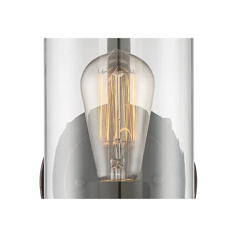 Eagleton Rustic Farmhouse Industrial Wall Light Sconce Led Oiled Bronze Hardwired 12" High Fixture Clear Glass Bedroom Bathroom Bedside Living Room Ho