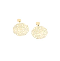 Sohi Women's Silver Bling Cluster Drop Earrings