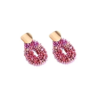 Sohi Women's White Tassel Drop Earrings