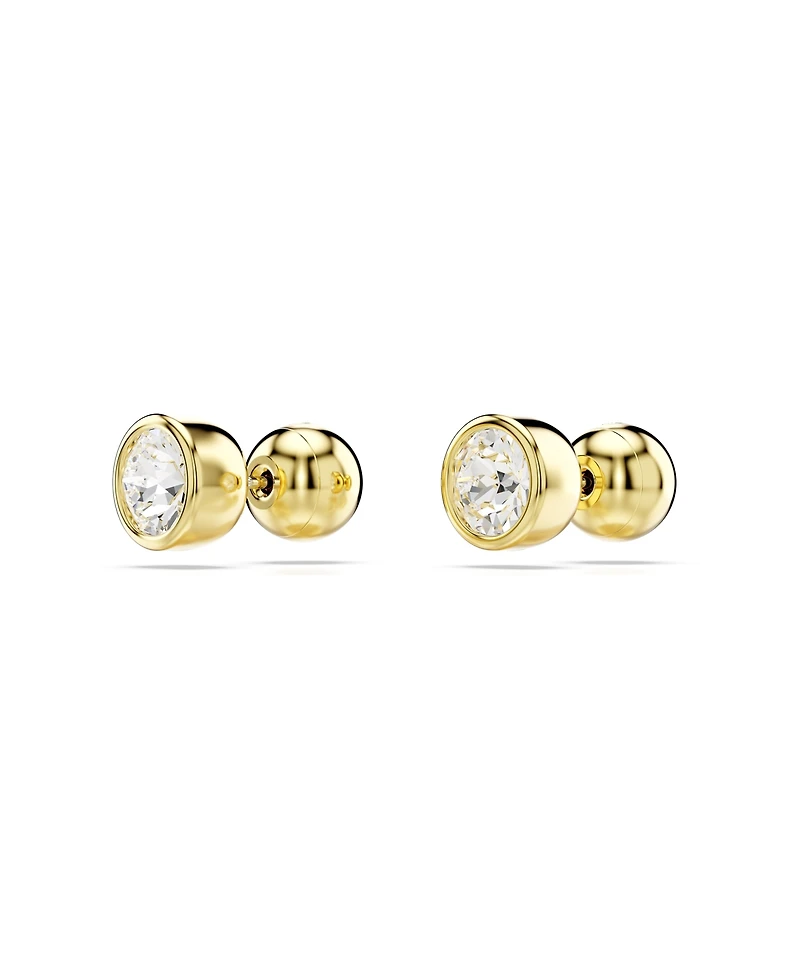 Swarovski Round Cut, White, Gold-Tone Imber Stud Earrings