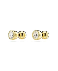 Swarovski Round Cut, White, Gold-Tone Imber Stud Earrings